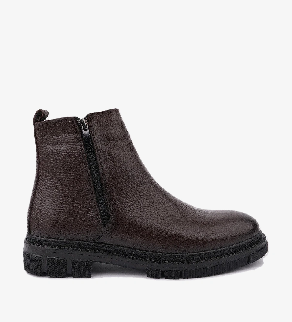 Chelsea Hakiki Deri Çift Fermuarlı Garantili Erkek Kışlık Bot