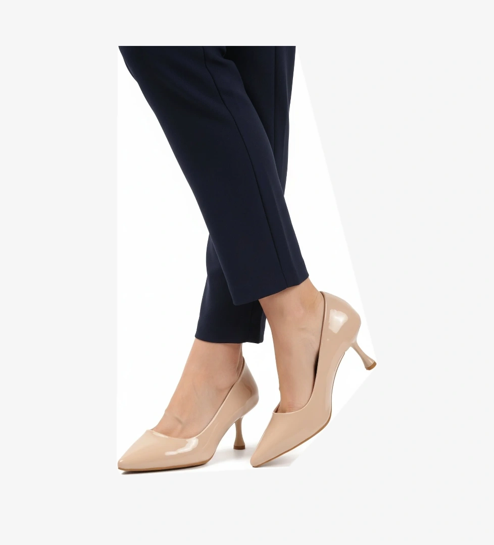 Aspor Bej Rugan Kadın Topuklu Ayakkabı