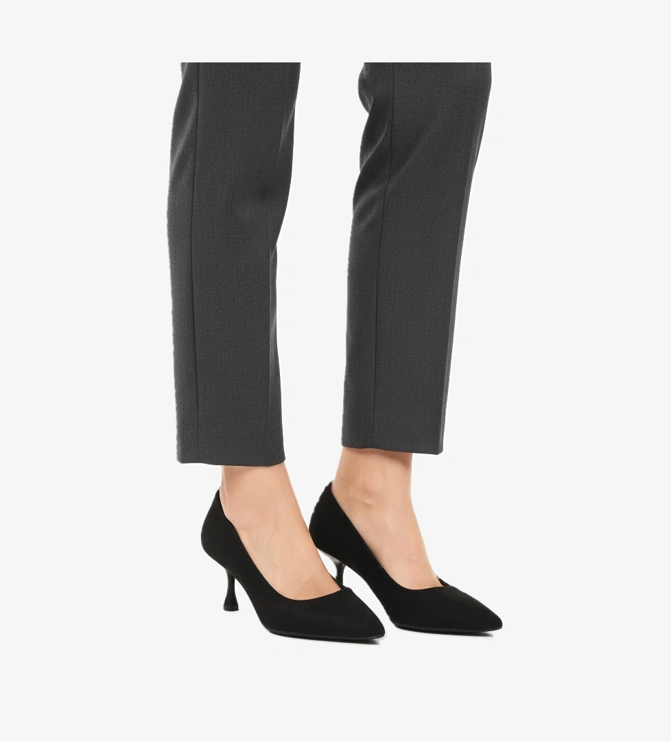 Aspor Siyah Süet Kadın Topuklu Ayakkabı - Görsel 1