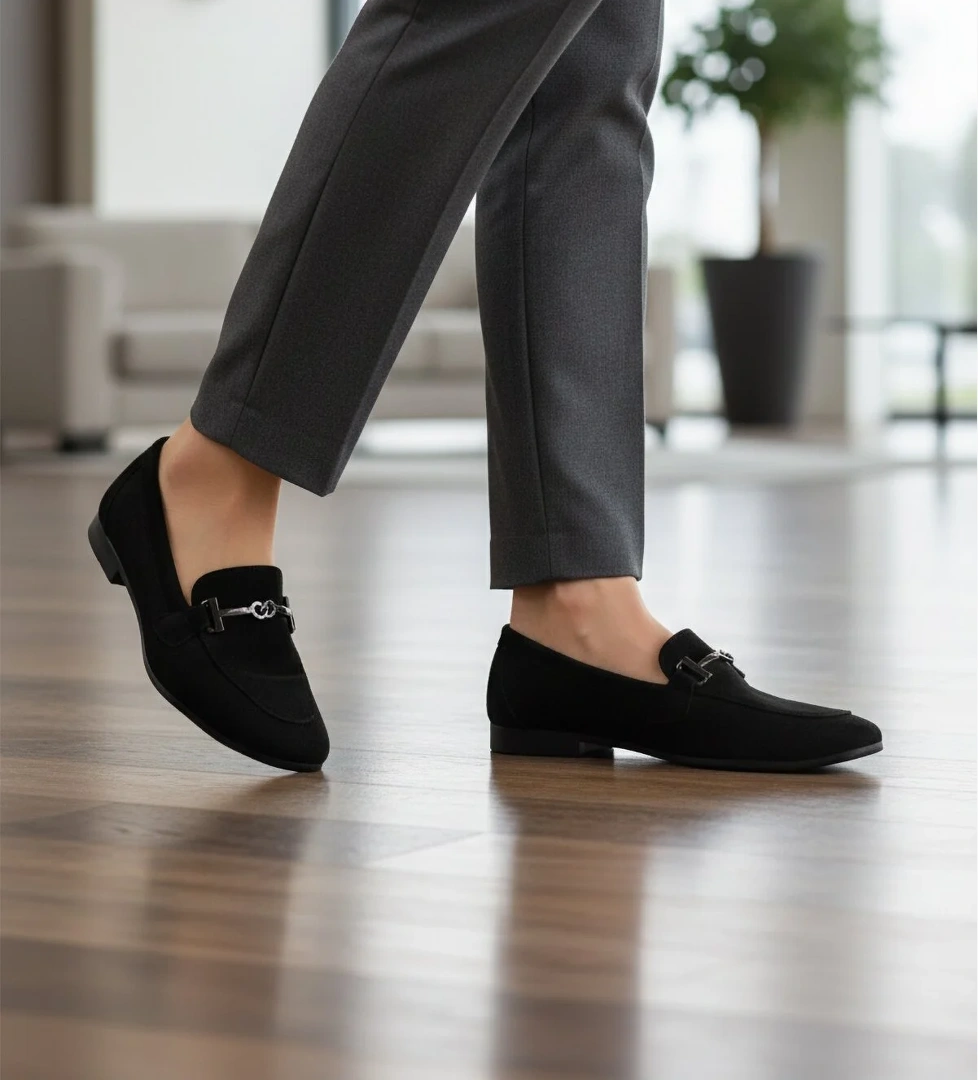 Aspor Siyah Süet Kadın Casual Ayakkabı