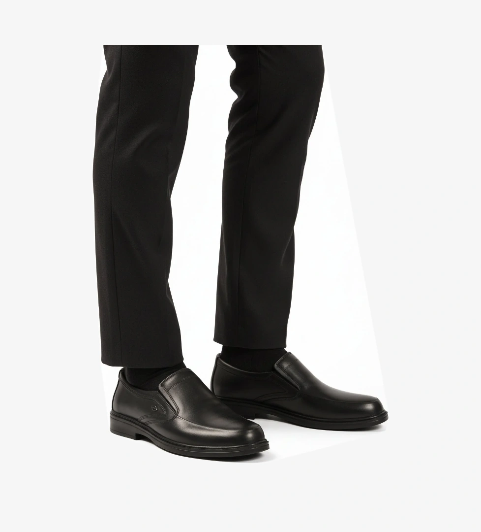 Aspor Siyah Hakiki Deri Erkek Casual Ayakkabı