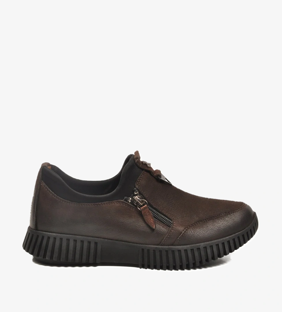 Kahve Nubuk Hakiki Deri Kadın Casual Ayakkabı