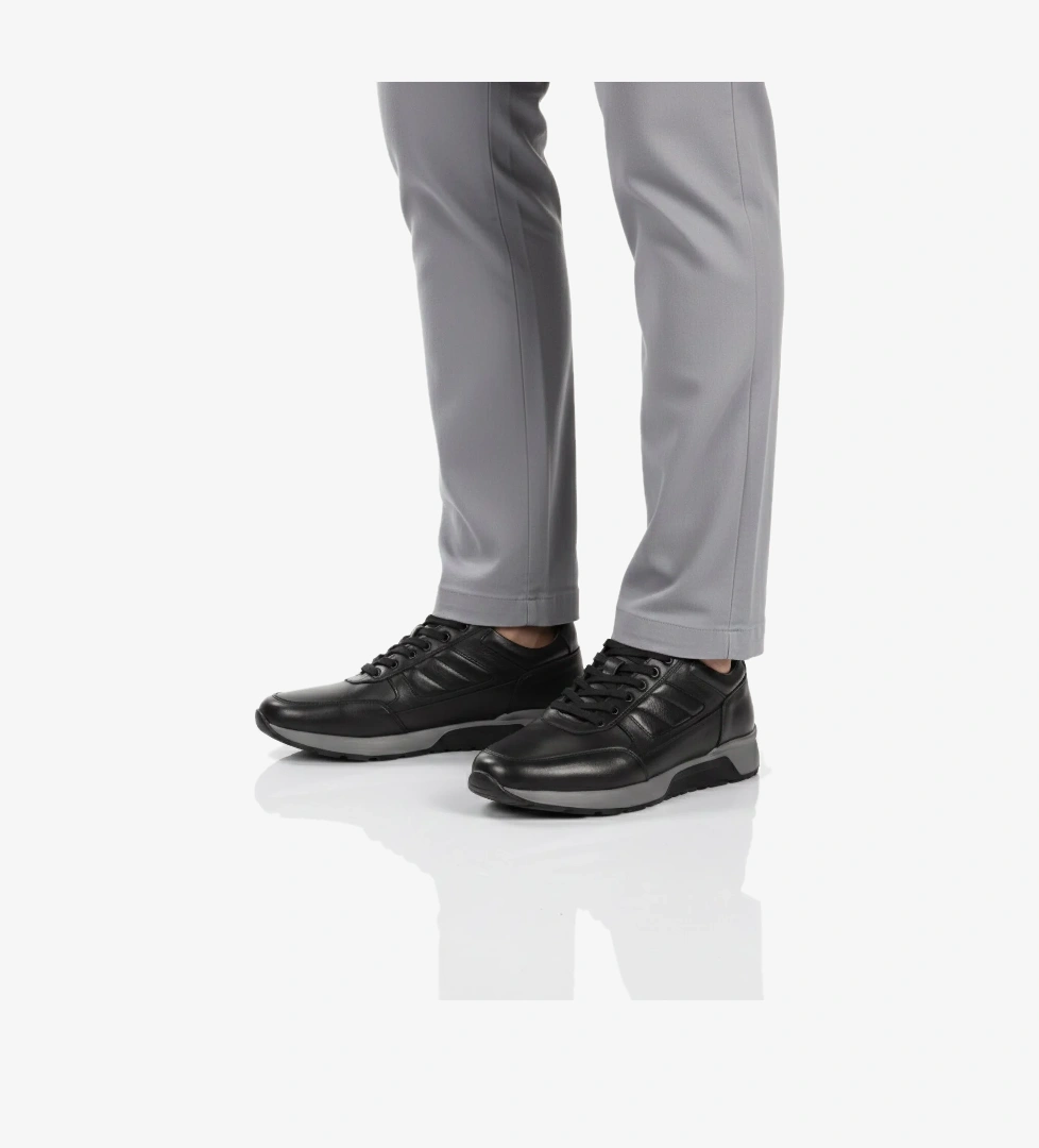 Fosco Siyah Taba Hakiki Deri Erkek Casual Ayakkabı model görseli