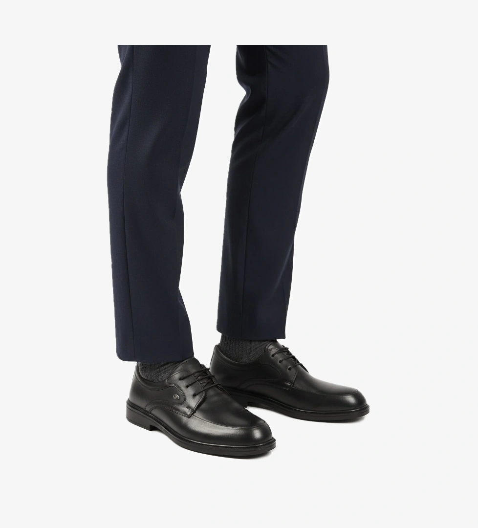 A Spor Aspor Siyah Hakiki Deri Erkek Casual Ayakkabı model görseli