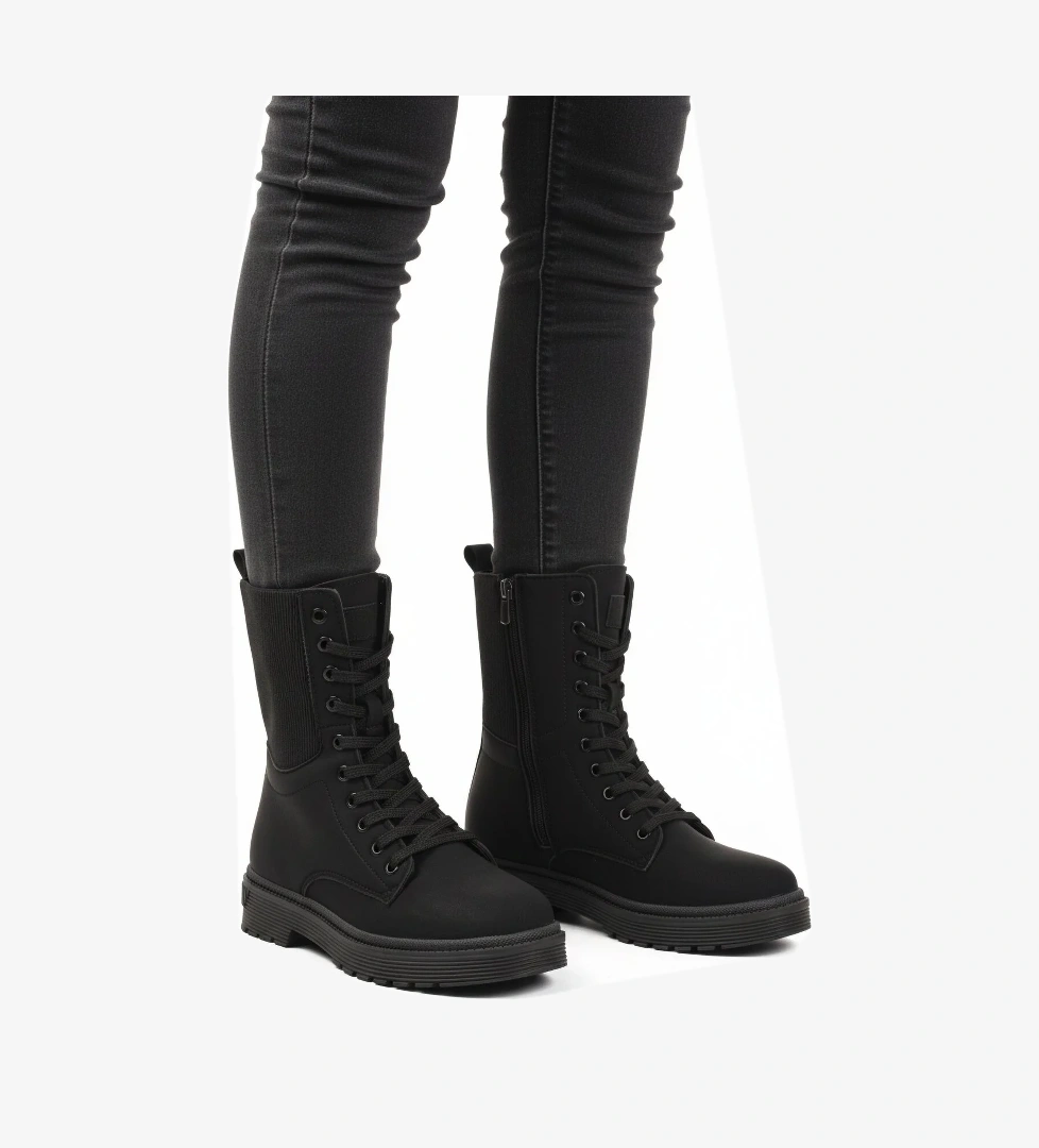 Aspor Siyah Nubuk İçi Polarlı Fermuarlı Kadın Bot - Görsel 1