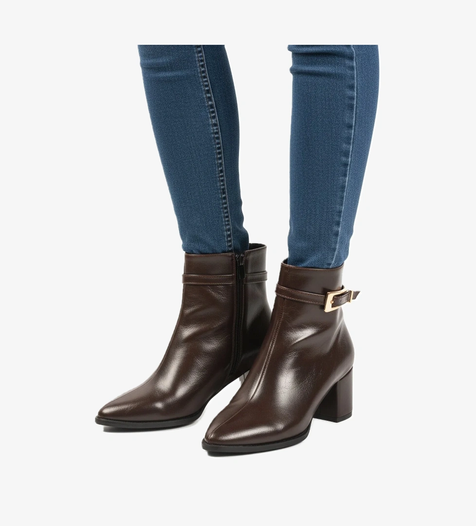 Aspor Kahve Dar Kalıp İçi Polarlı Kadın Topuklu Bot