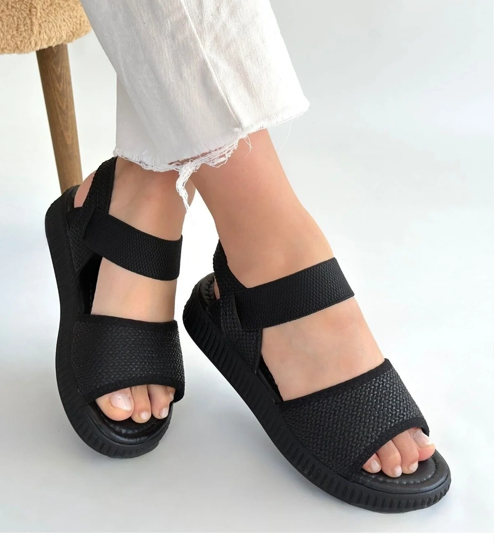 Pabucmarketi Hasır Kadın Düz Sandalet model görseli