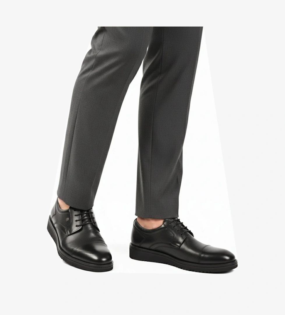 Siyah Hakiki Deri Erkek Klasik Ayakkabı