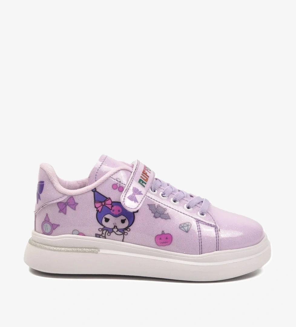 Aspor Lila Rugan Simli Cırtlı Kız Çocuk Spor Ayakkabı