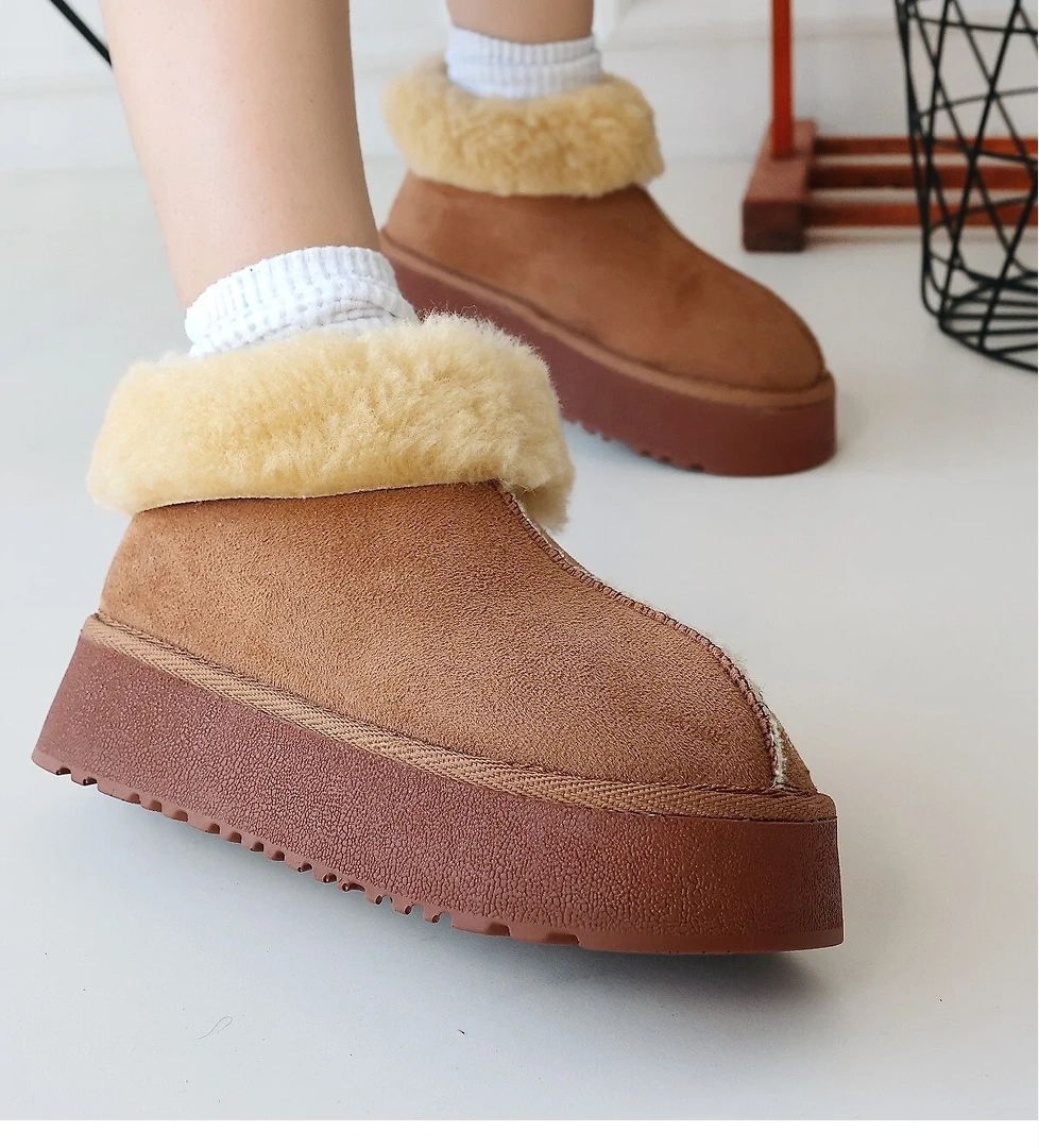 Taba Süet Kadın Düz Bot