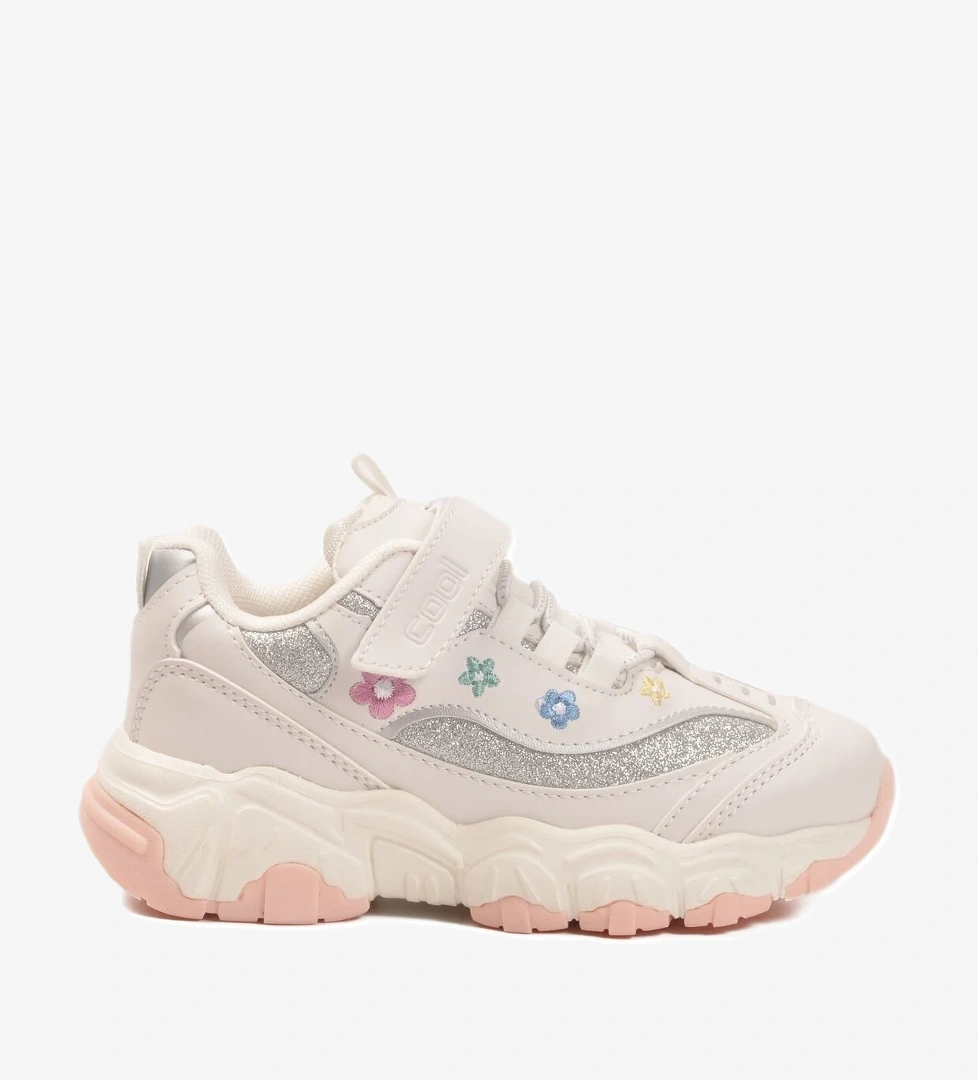 Beyaz Cırtlı Kız Çocuk Spor Ayakkabı - Görsel 1