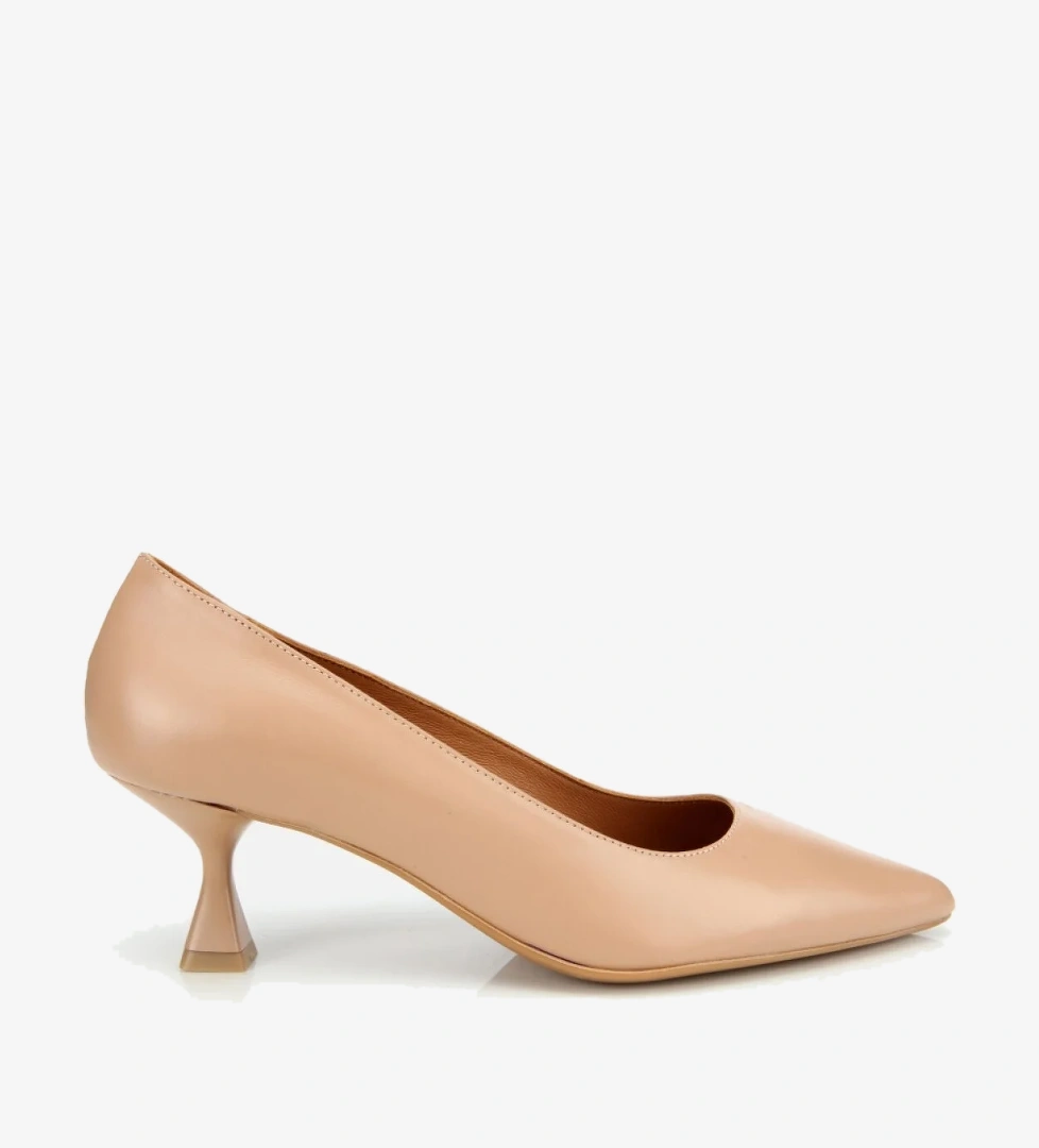 Kadın Deri Bej Esnek Tabanlı Stiletto