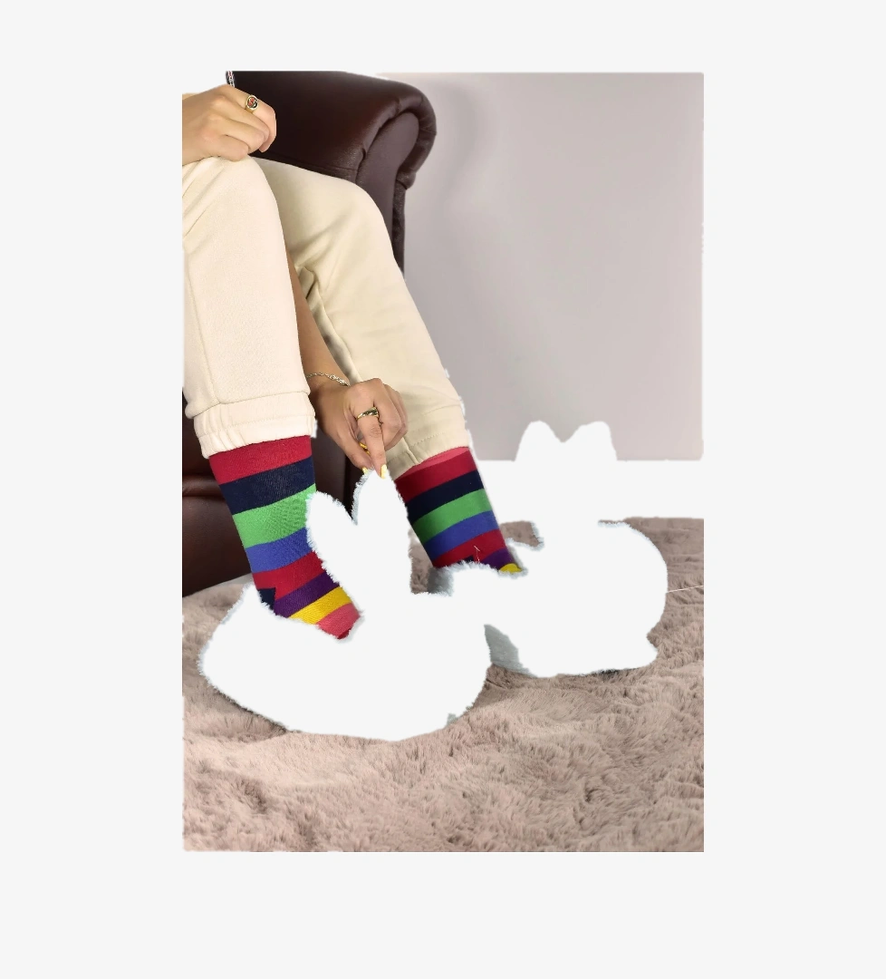 Odesa Ayakkabı Tavşan Figürlü Peluş Ev Pandufu Unisex model görseli