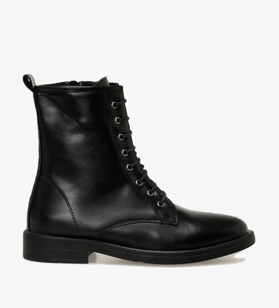 25K-7009 5PR Siyah Kadın Düz Bot - Görsel 1