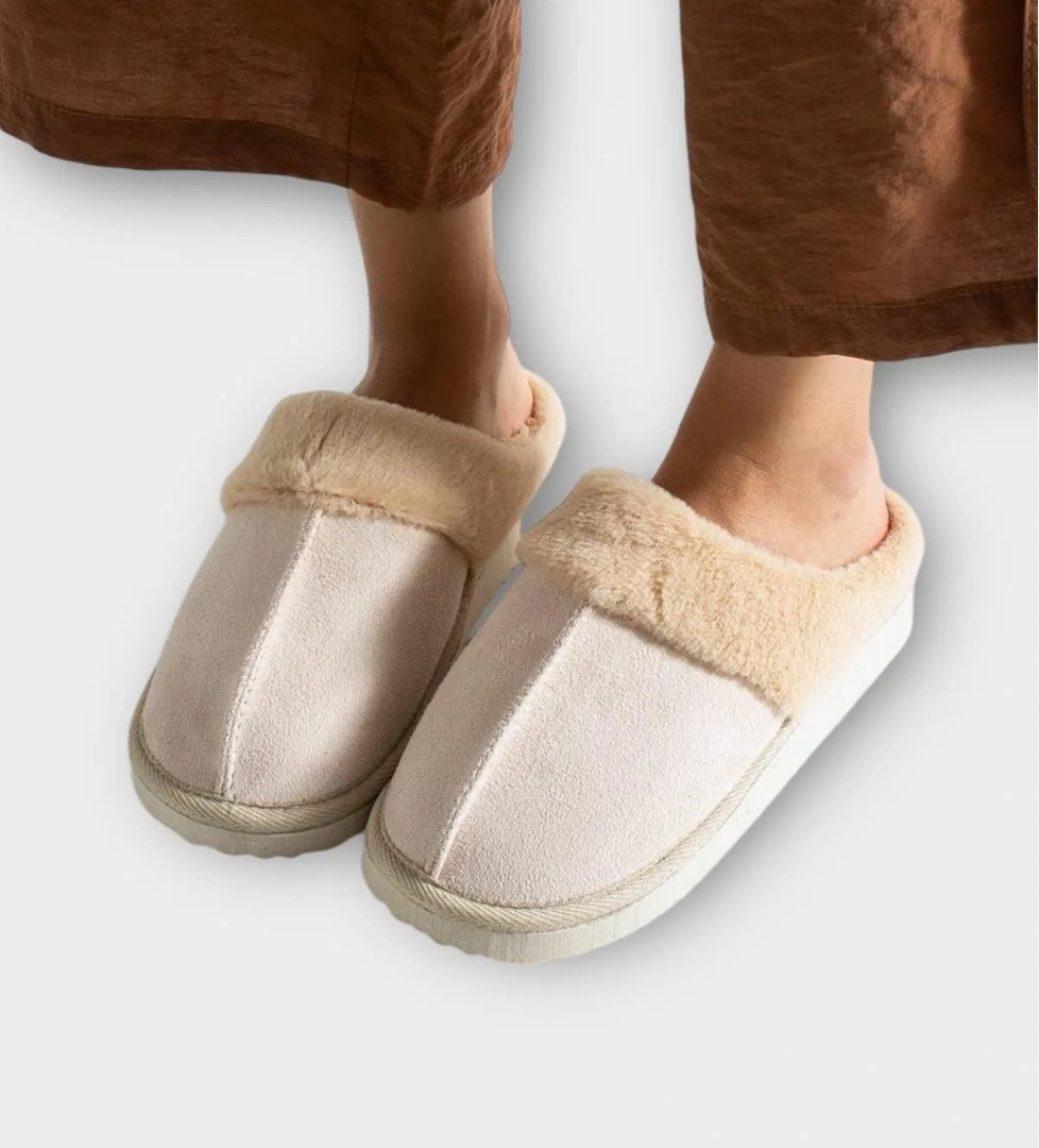 Kadın İçi Yünlü Sıcak Tutan Kışlık Ev Terliği BEJ