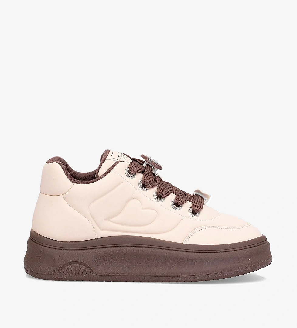 25K421 Kadın Hakiki Deri Klasik Sneaker Kahverengi - Görsel 1