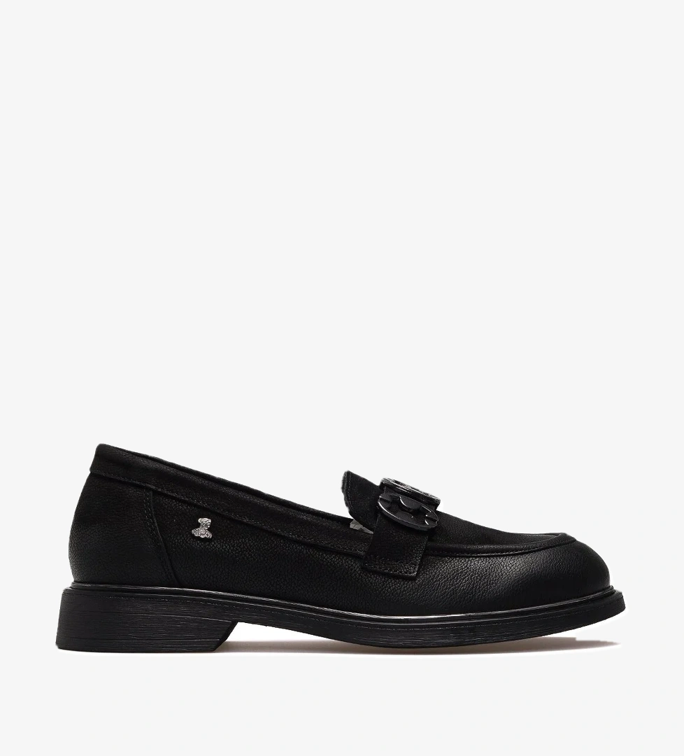 Kadın Hakiki Deri Loafer Günlük Ayakkabı 25k 2550402k Z Siyah Nubuk