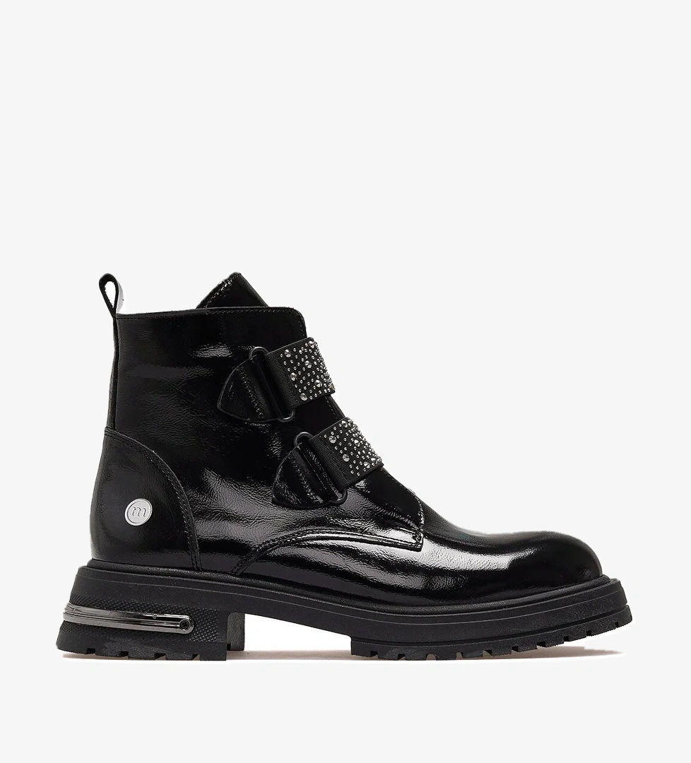 Kadın Hakiki Deri Postal Günlük Bot 25k D25kb-8175 Z Siyah Rugan - Görsel 1