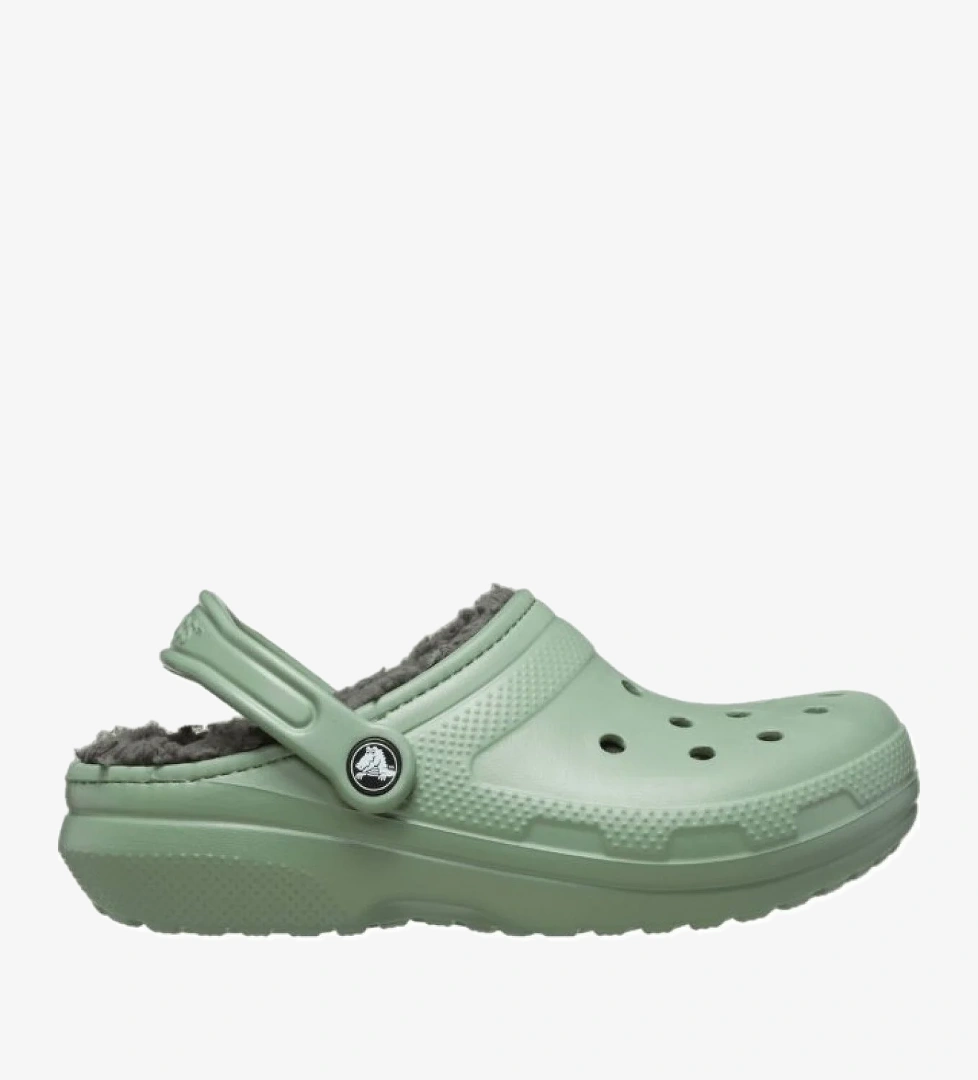 Classic Lined Clog Unisex Yeşil İçi Yünlü Günlük Terlik 203591-3WP - Görsel 1