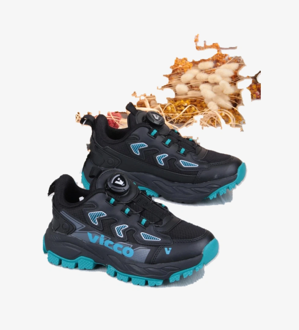 869.F24K.474 Bard Siyah Akıllı Bağçık Erkek Çocuk Ayakkabı - Görsel 1