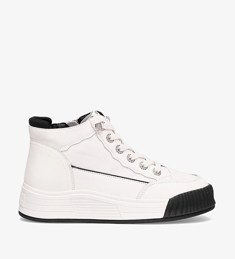 Guja 25k334 Kadın Hakiki Deri Sneaker Bot Siyah Gri model görseli