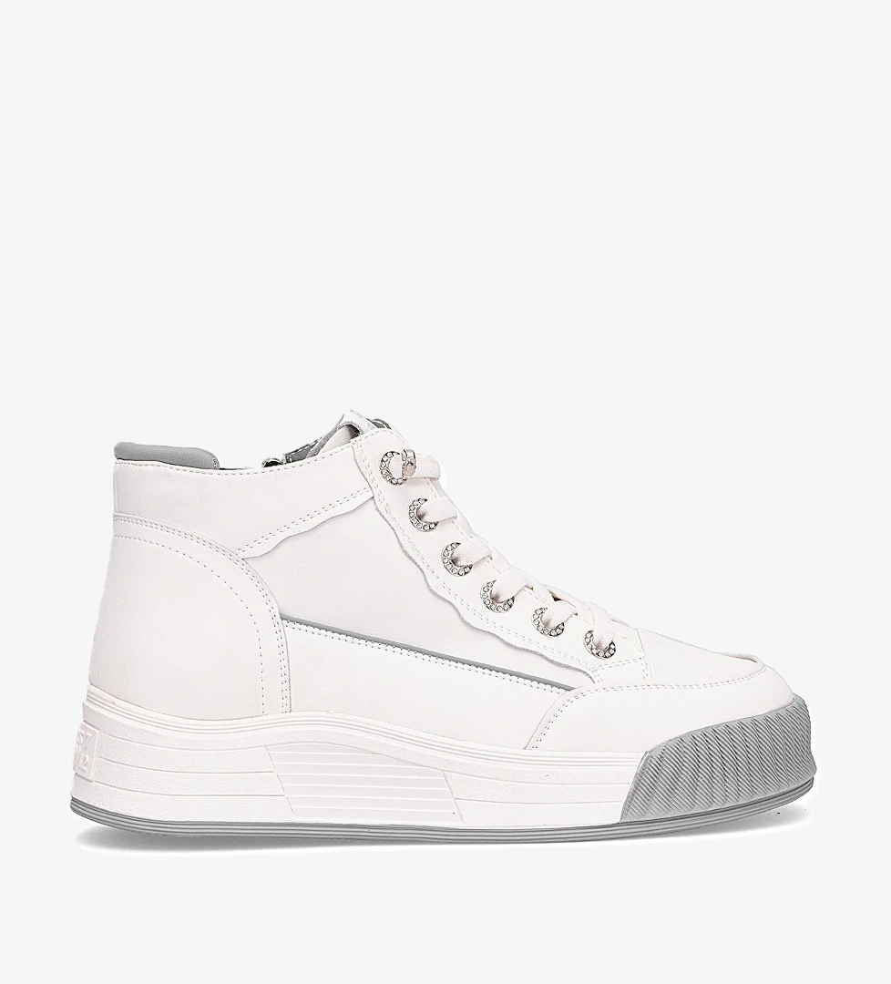 25K334 Kadın Hakiki Deri Sneaker Bot Gri