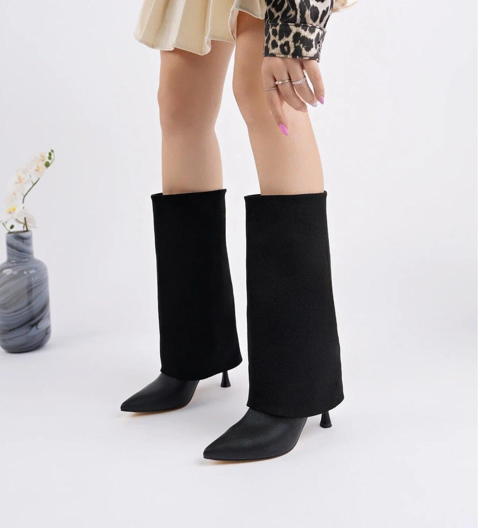 CATİE Süet Sivri Burun İnce Topuklu Kadın Çizme