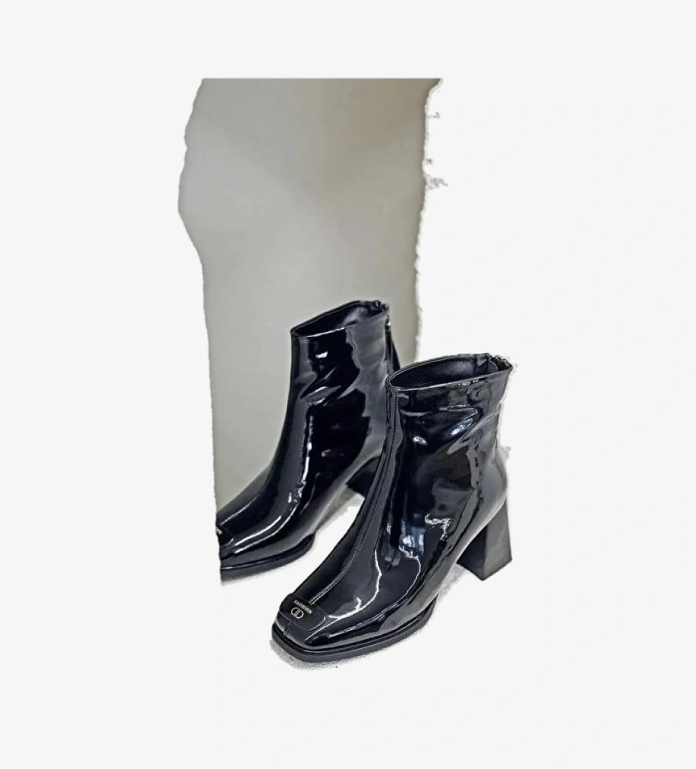 26K415-1 Rugan Özel Tasarım Arkadan Fermuarlı Topuklu Kadın Bot