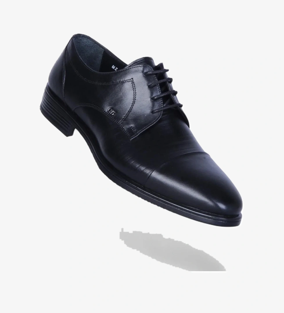 Censay 526 Siyah Antik Kauçuk %Deri Erkek Klasik Ayakkabı model görseli