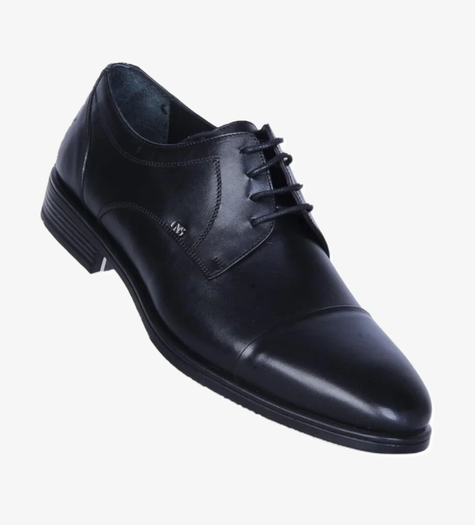 Censay 580 Siyah Antik Kauçuk %Deri Erkek Klasik Ayakkabı model görseli