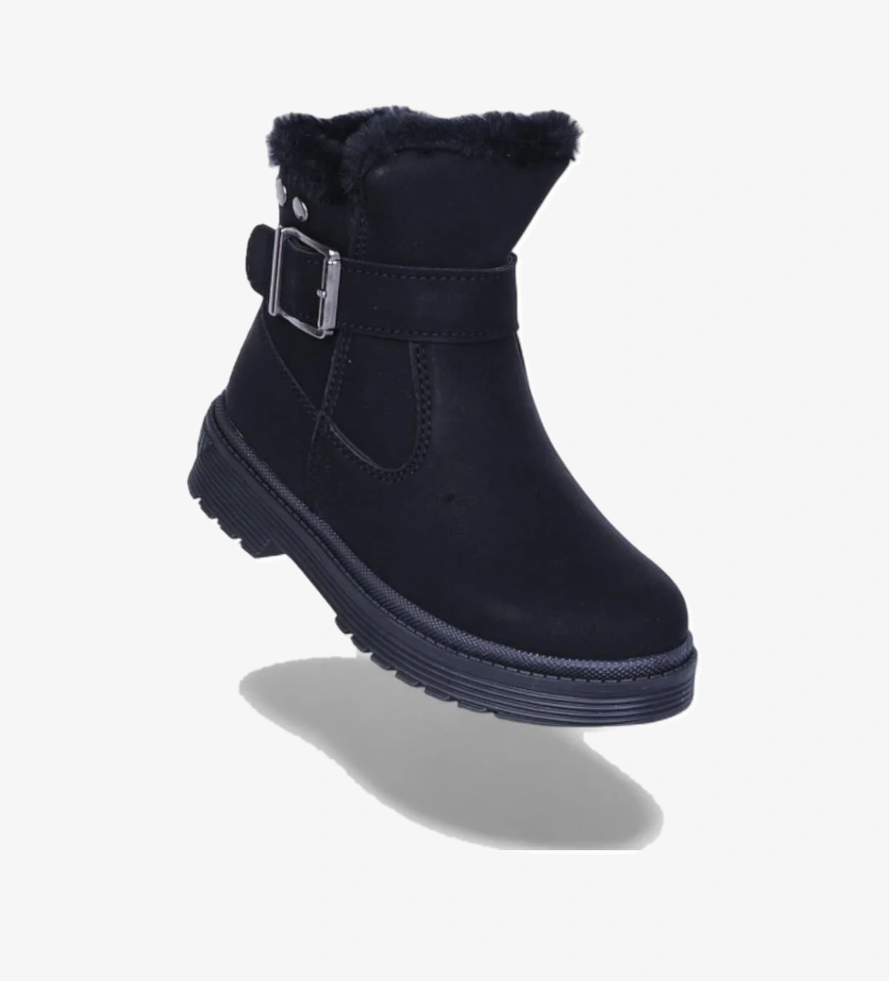 Skuaiter Skuaıter 24064 Plct Nubuk Siyah Kız Çocuk Düz Bot model görseli