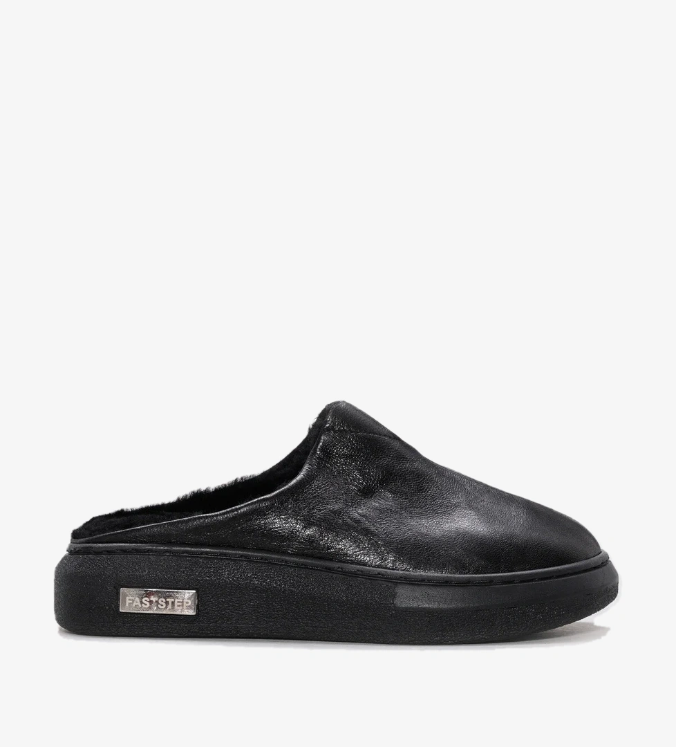 Hakiki Deri Kürklü Kadın Ev Terlik 733ZA003 - Görsel 1