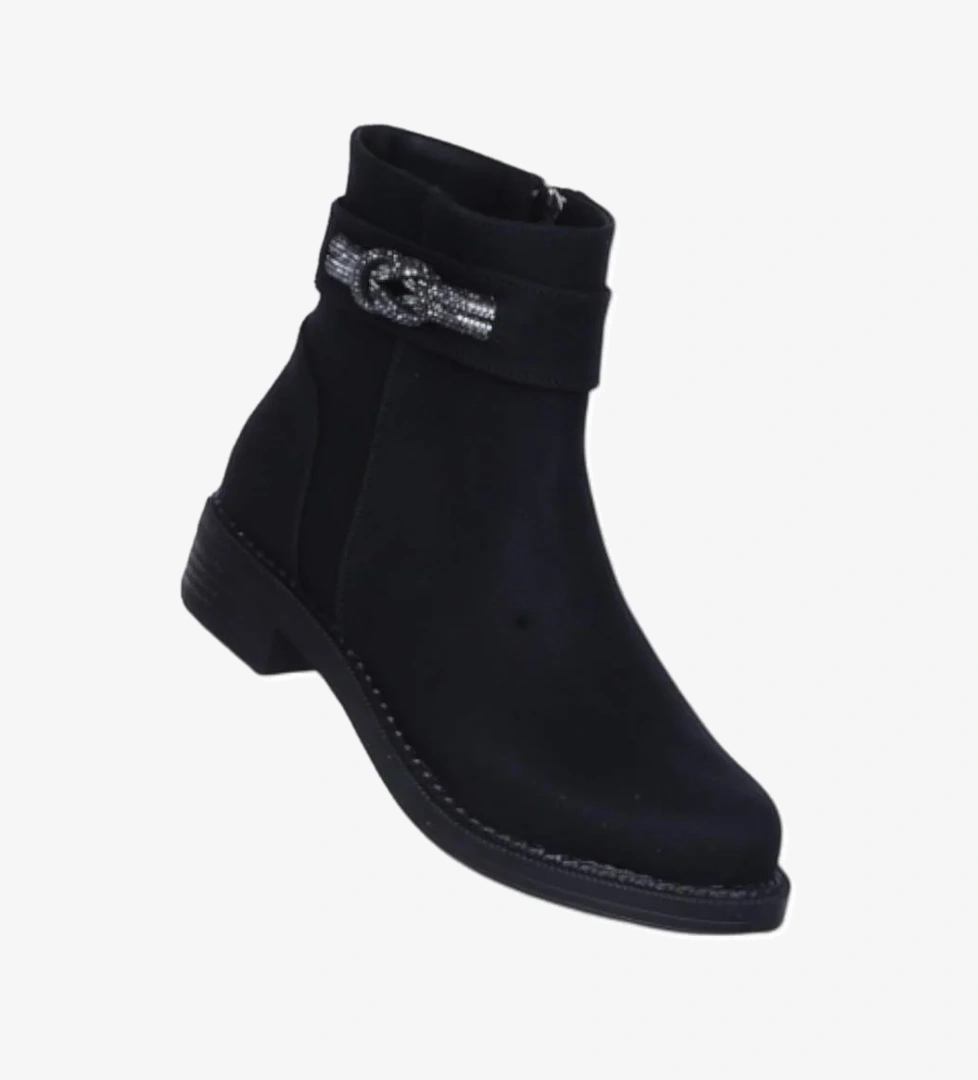 Alens A6 Siyah Nubuk Kadın Düz Bot model görseli