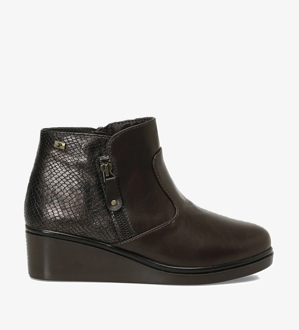 163050.Z5PR Kahverengi Kadın Dolgu Topuk Bot - Görsel 1