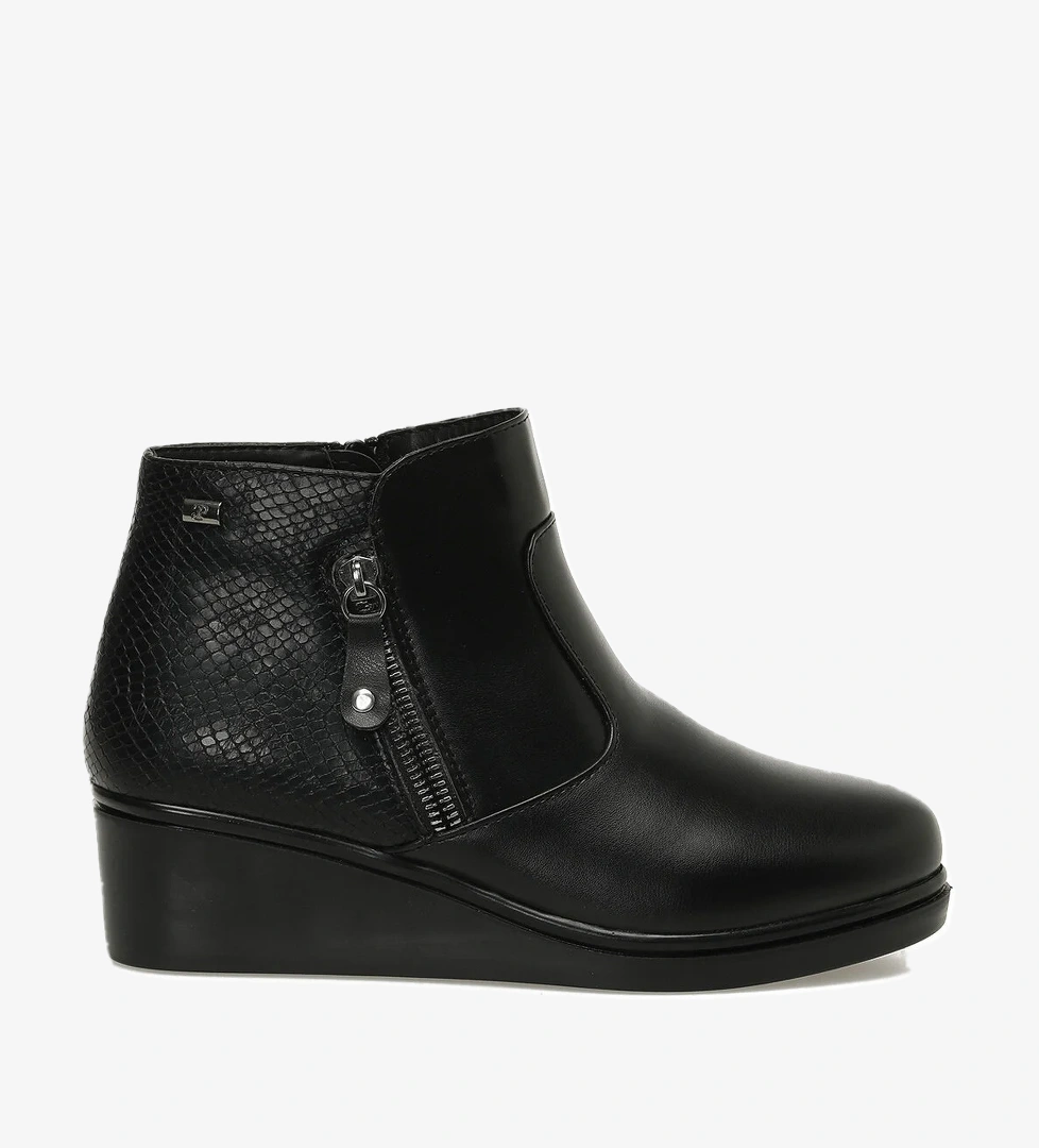 Polaris 163050.Z5PR Siyah Kadın Dolgu Topuk Bot - Görsel 1