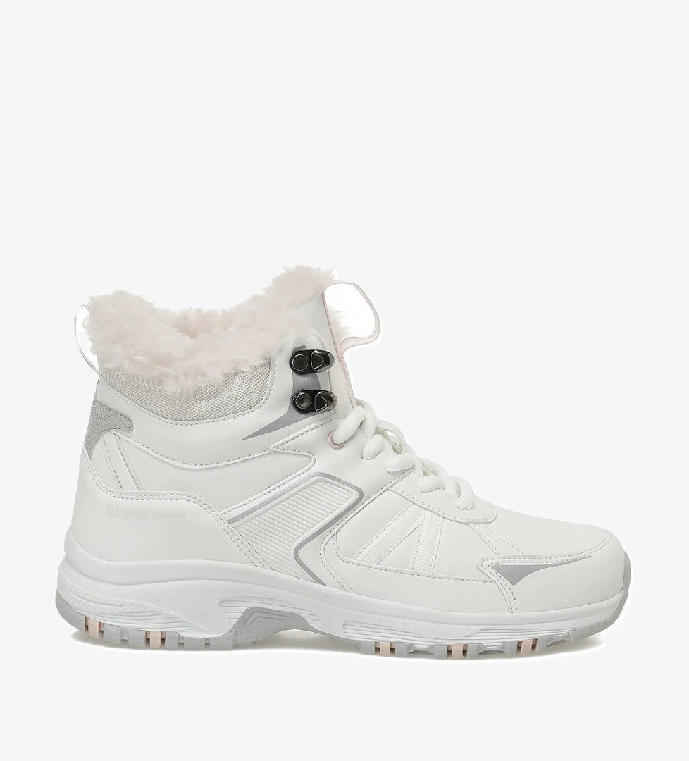 LODIE PU HI W 5PR Beyaz Kadın Kürklü Bot - Görsel 1