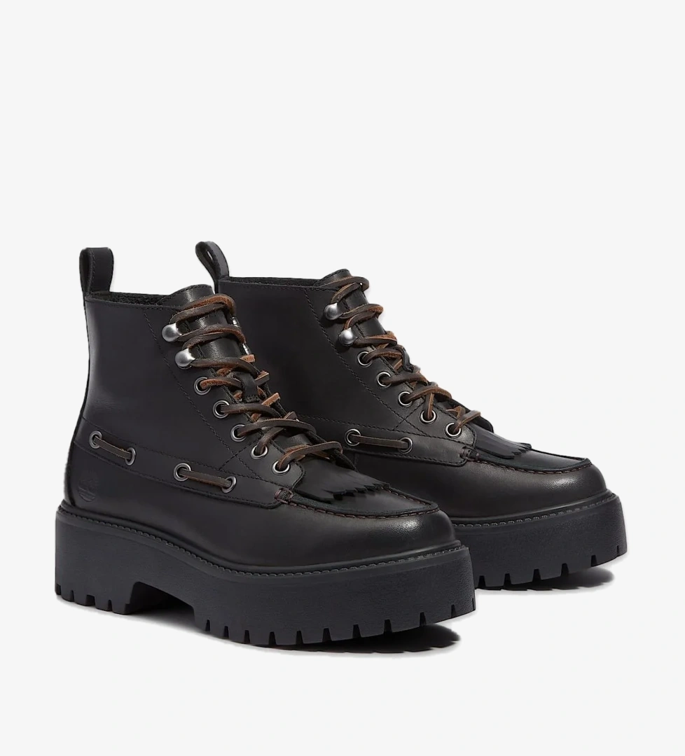 Tb0A27Yz Stone Street Mid Lace Up Boot Siyah Kadın Bot - Görsel 1