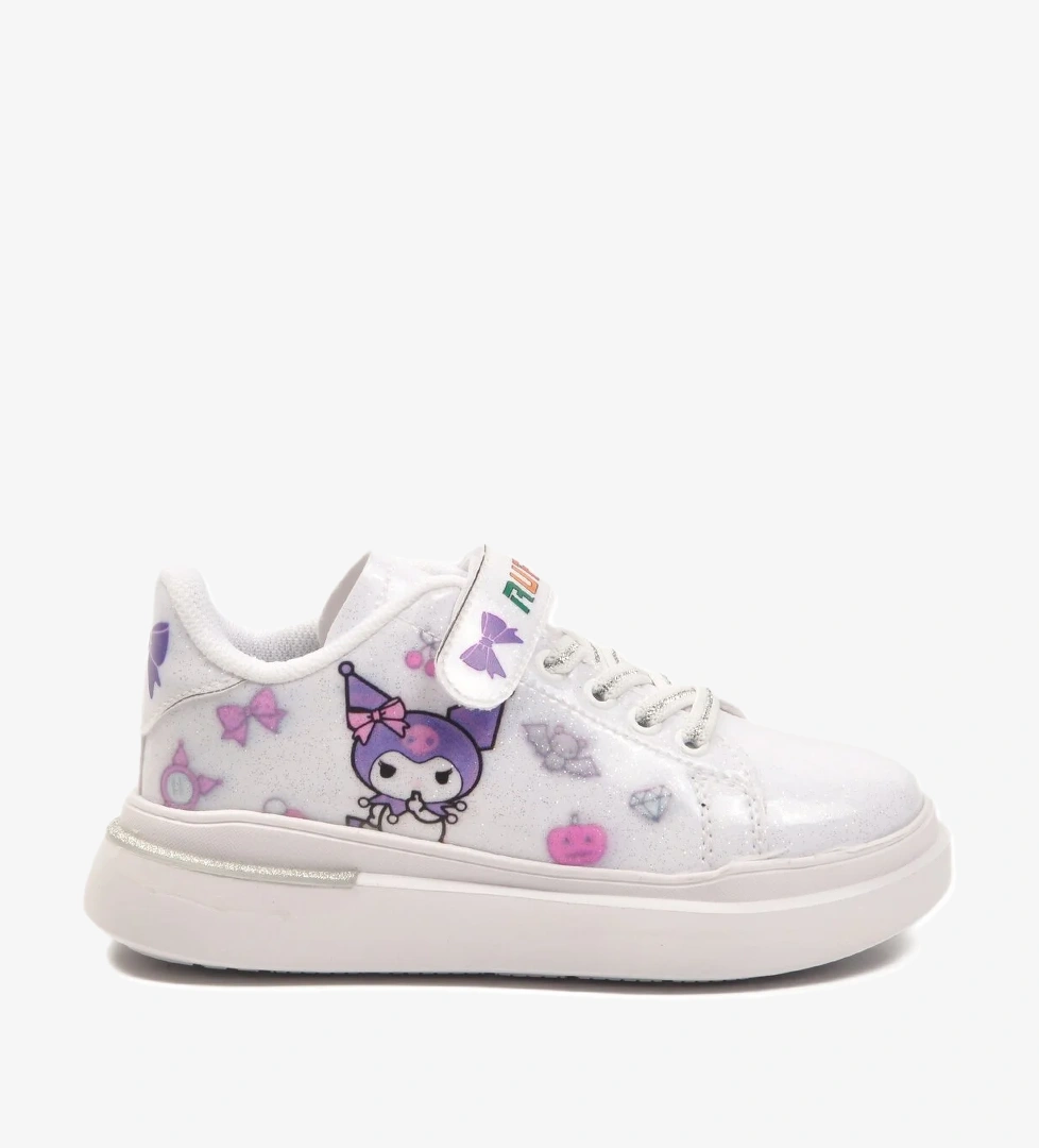 Aspor Beyaz Rugan Simli Cırtlı Kız Çocuk Spor Ayakkabı