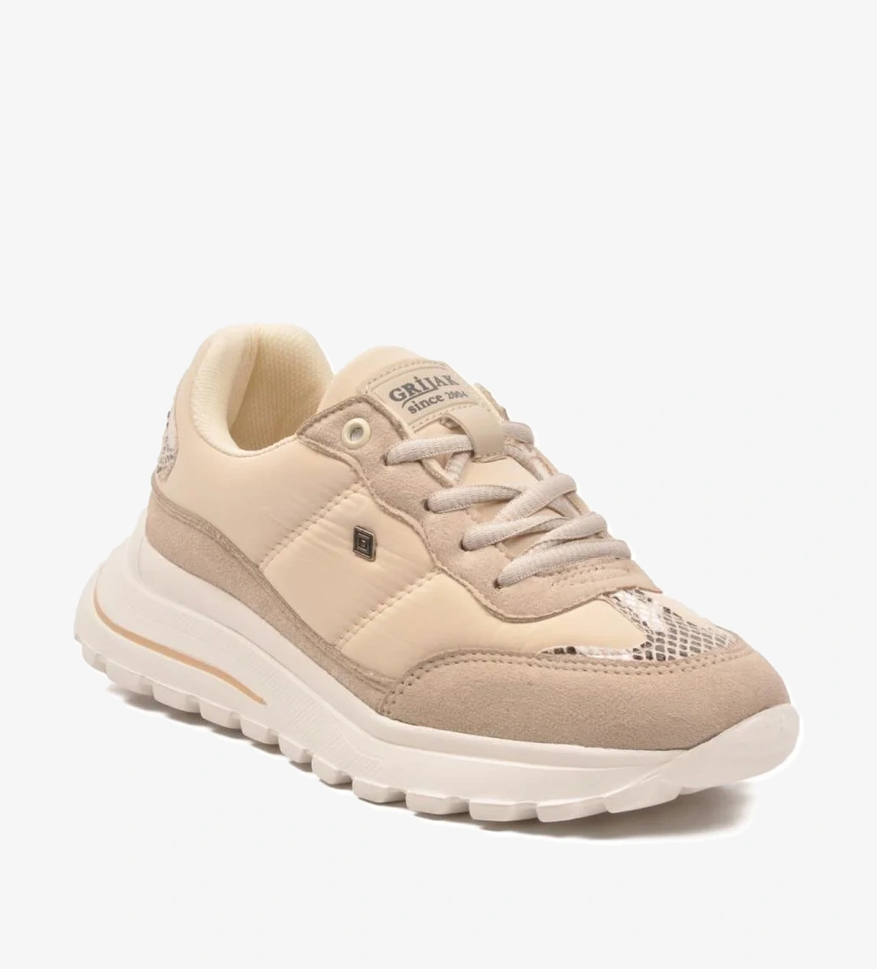 Roni G Bej Unisex Esnek Hafif Mevsimlik Spor Ayakkabı Grijak - Görsel 1