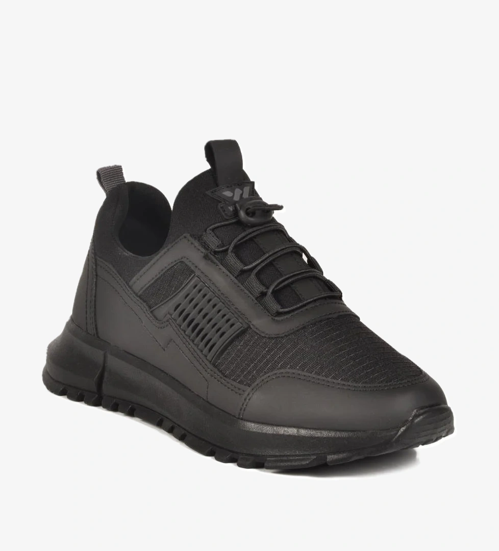 Nans 6006 G Siyah Fileli Kilit Bağcıklı Unisex Spor Ayakkabı