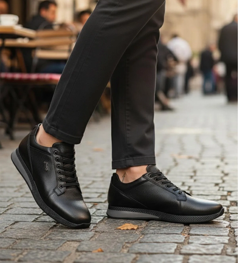 Fosco 3235 M Siyah Floter Hakiki Deri Erkek Günlük Ayakkabı model görseli