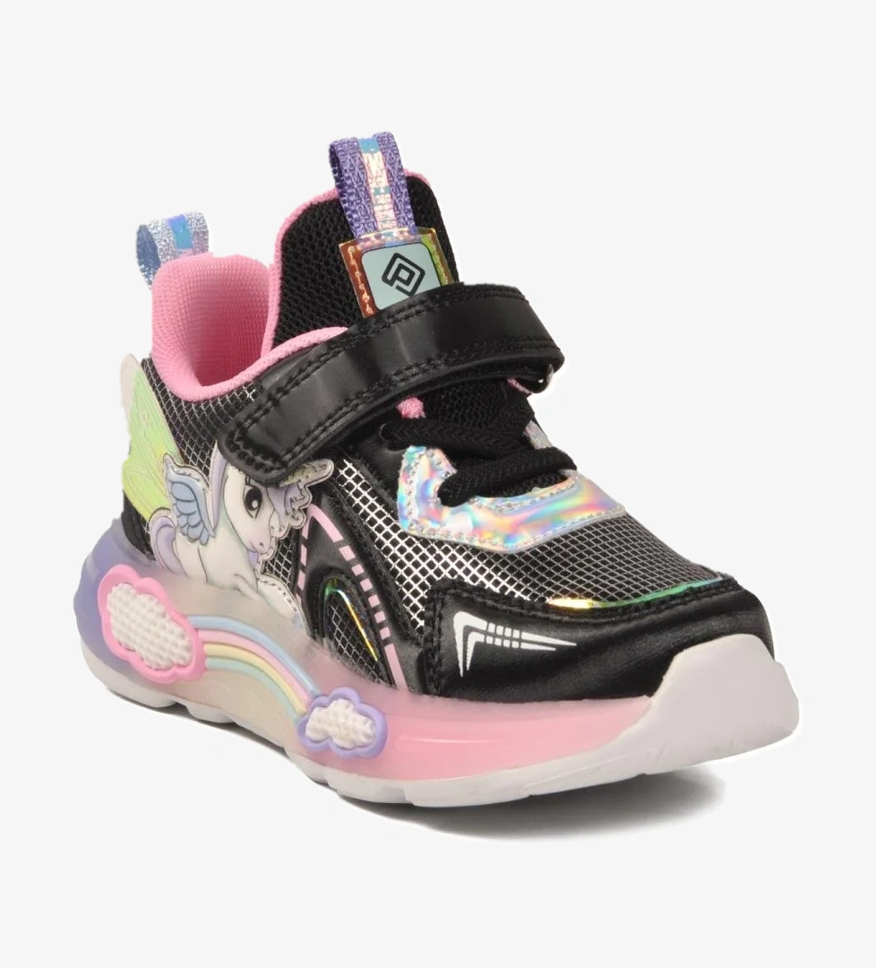 1986 P Siyah Figürlü Mevsimlik Çocuk Spor Ayakkabı - Görsel 1