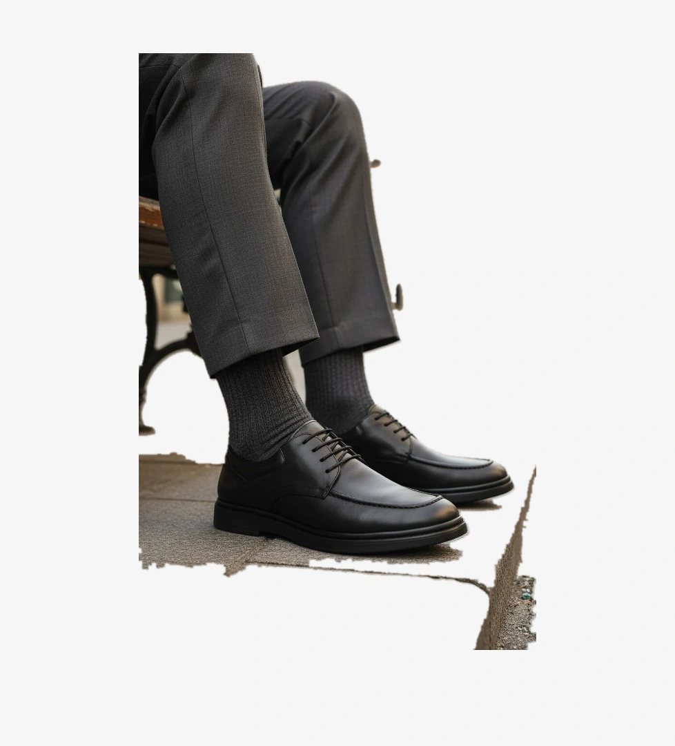 Ayakmod DSN 2032 M Siyah Hakiki Deri Erkek Günlük Ayakkabı model görseli