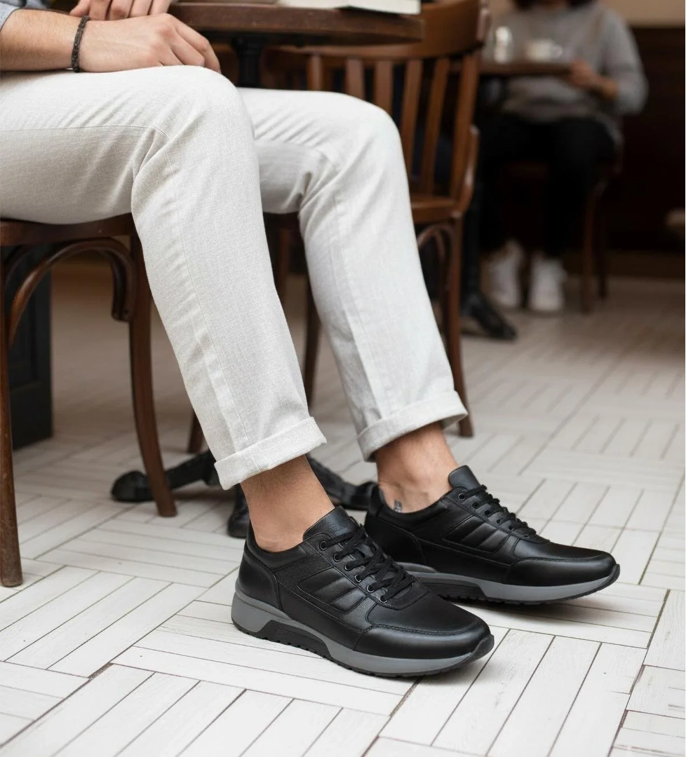 Fosco 2720-1 M Siyah Taba Hakiki Deri Erkek Günlük Ayakkabı model görseli