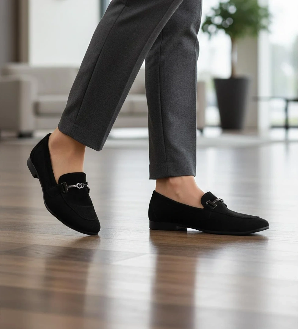 Siyah Süet Kadın Günlük Ayakkabı 572433 Z - Görsel 1