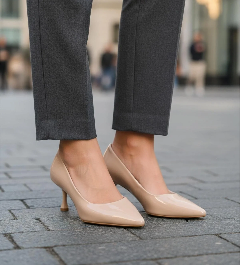 695033 Z Bej Rugan Kadın Topuklu Ayakkabı