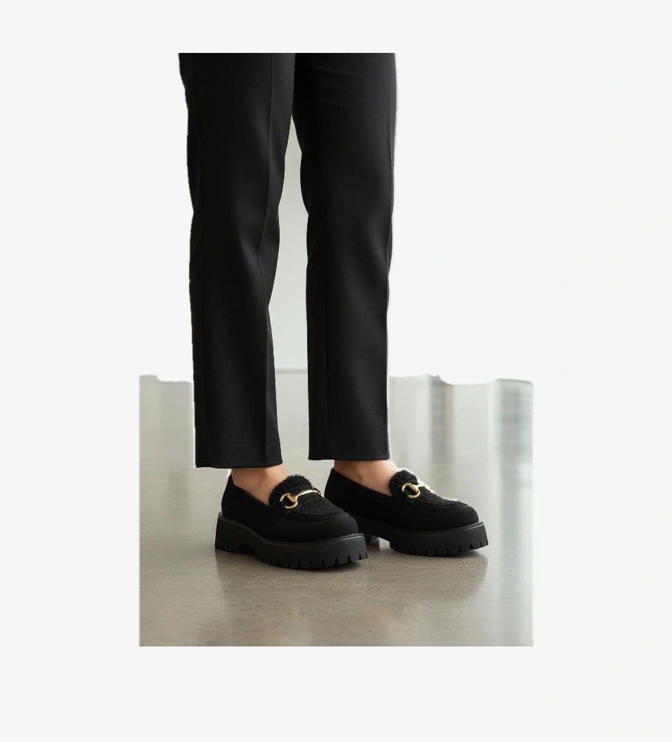 572461 Z Siyah Süet Kadın Günlük Ayakkabı - Görsel 1