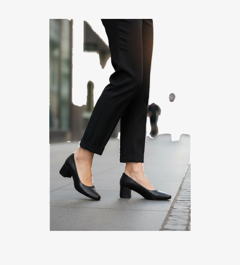 Siyah Cilt Kadın Topuklu Ayakkabı 695042 Z