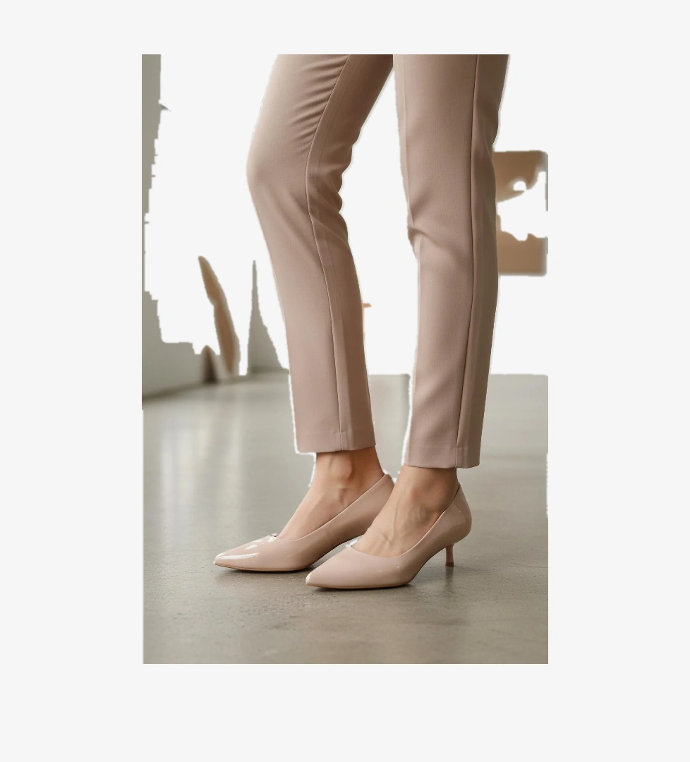 458343 Z Bej Rugan Kadın Topuklu Ayakkabı