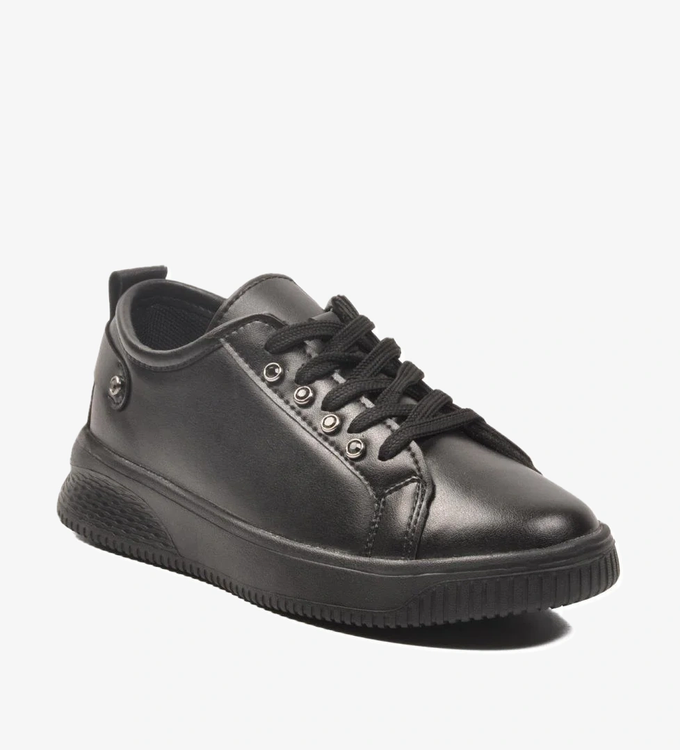 201 G Siyah-Siyah Taşlı Mevsimlik Sneaker